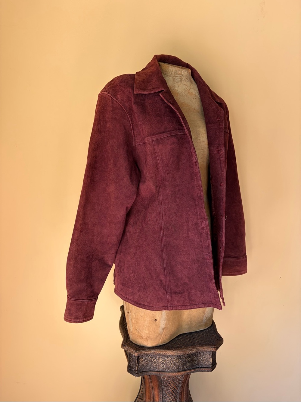 Vtg 90s Y2K Berry Purple Burgundy Suede Jacket Western Boho Whimsygoth